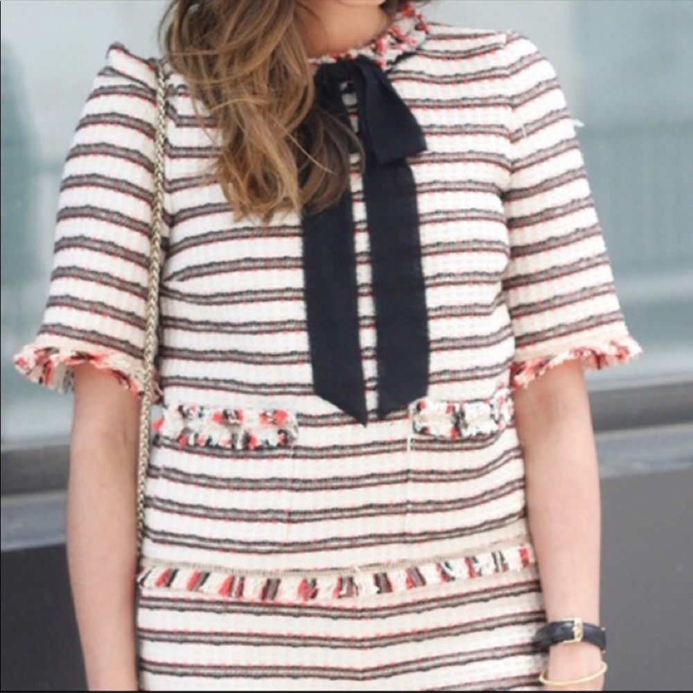 Zara Tweed Top with Bow